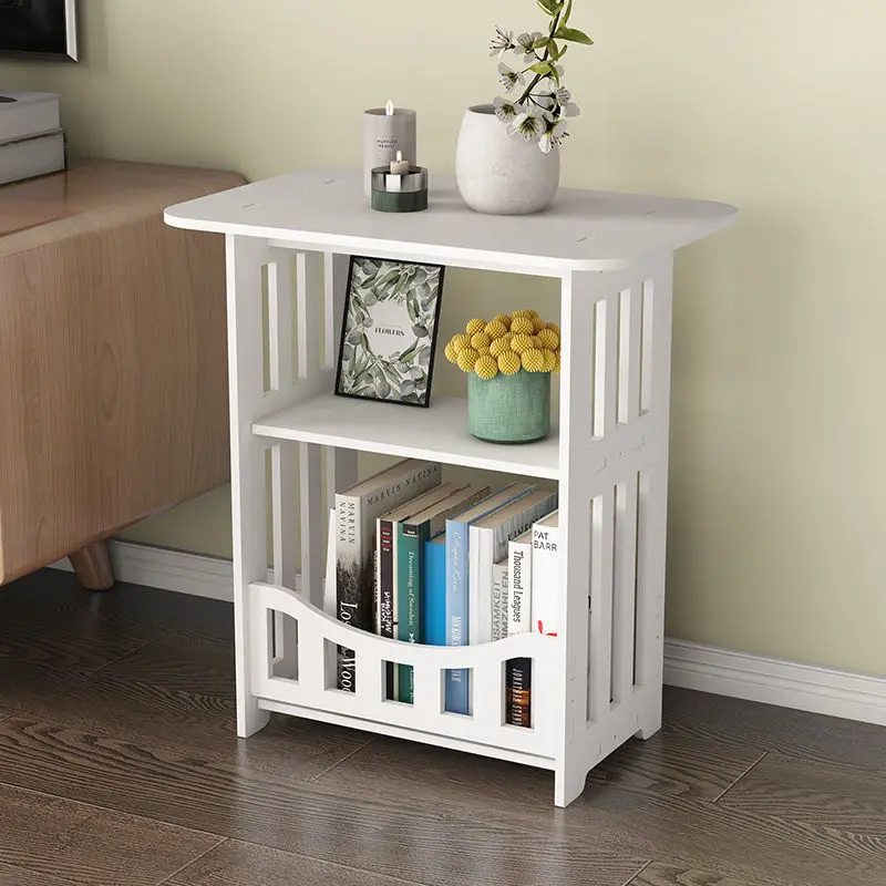 Bedside Table Bedroom Locker Plastic Double-Layers Bedside Cabinet Bookshelf Sun