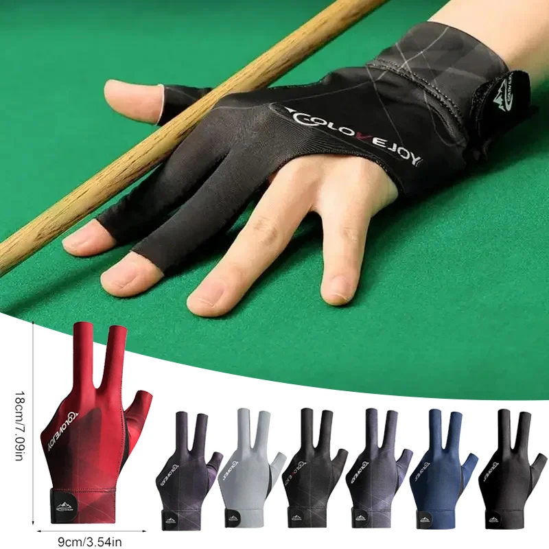 Billiards Glove Left Hand Three Finger Snooker Billiard Glove Non Slip Stickers 