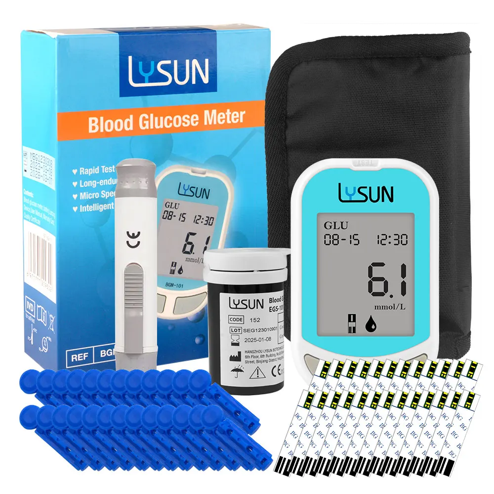 Blood Glucose Monitoring Kit with 50 Blood Sugar Test Strips, 50 Lancets, 1 Bloo