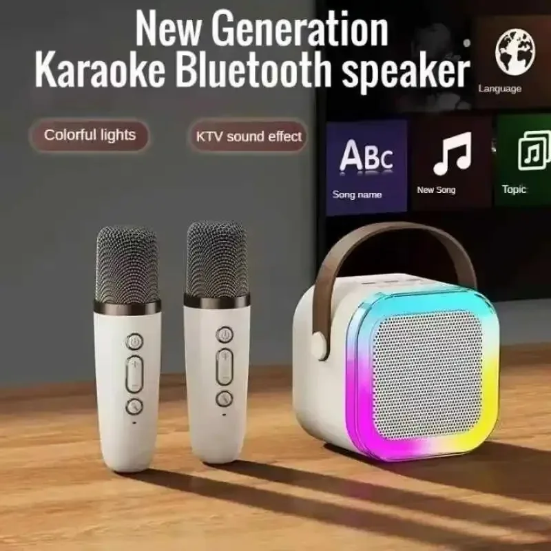 Bluetooth K12 Karaoke Machine Portable 5.3 PA Speaker System with 1-2 Wireless M