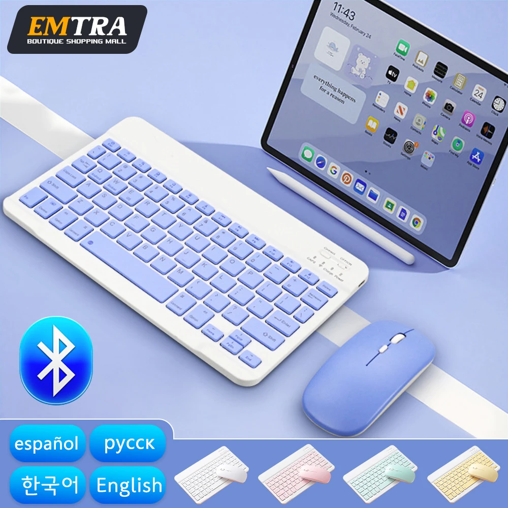 Bluetooth Wireless Keyboard Mouse For Android IOS Samsung Xiaomi Tablet For iPad