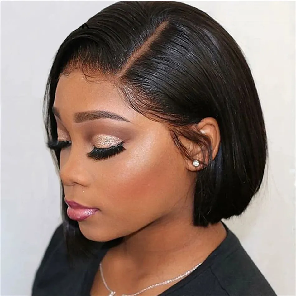 Bone Straight Bob Wig Lace Front Human Hair Wigs For Women Short Bob Wig HD Lace