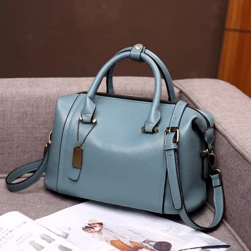 Boston Women's Fashionable Large Capacity Cow Leather Shoulder Crossbody Bag New