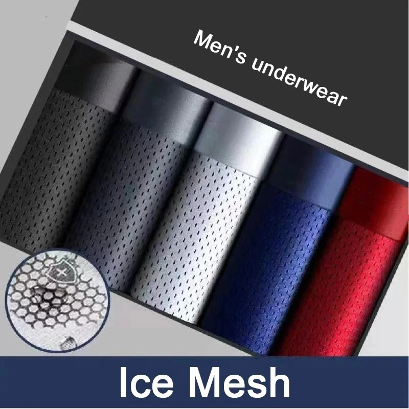 Boxers Men Boxer Shorts Men Underwear Male Underwear Boxers Homme Ice Silk Mesh 