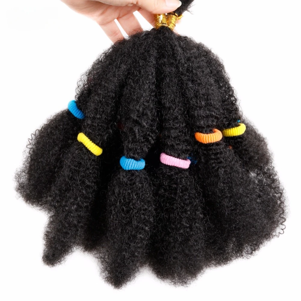 Braids Hair Afro Kinky Bulk Afro Curly Synthetic Hair Short 12" Crochet Braiding