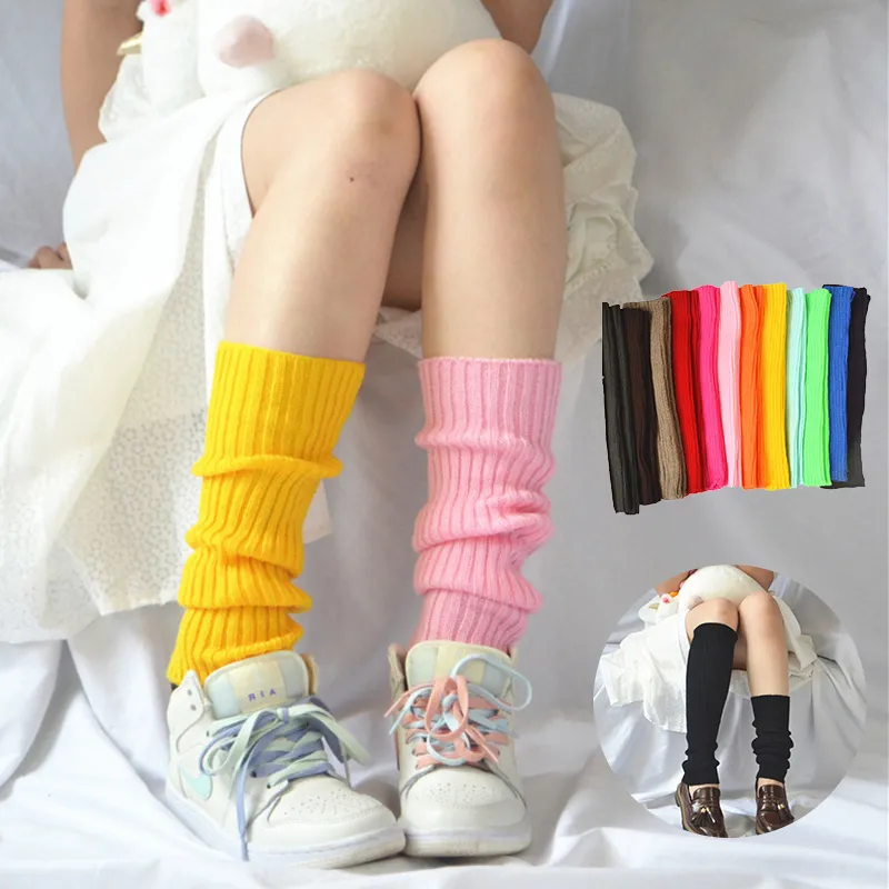 Candy Color Sweet Girl Leg Warmers NEW Korean Knitted Foot Cover Women Solid Col