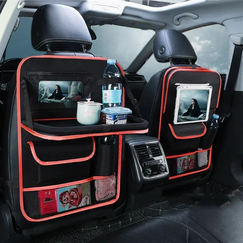 Car Accessories Universal Car Seats Organizer with Tray Tablet Holder Multi-Pock