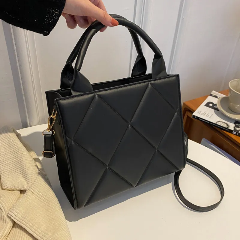 Large Capacity Ladies Handbags Top-handle Bags Fashion Plaid Crossbody Shoulder 