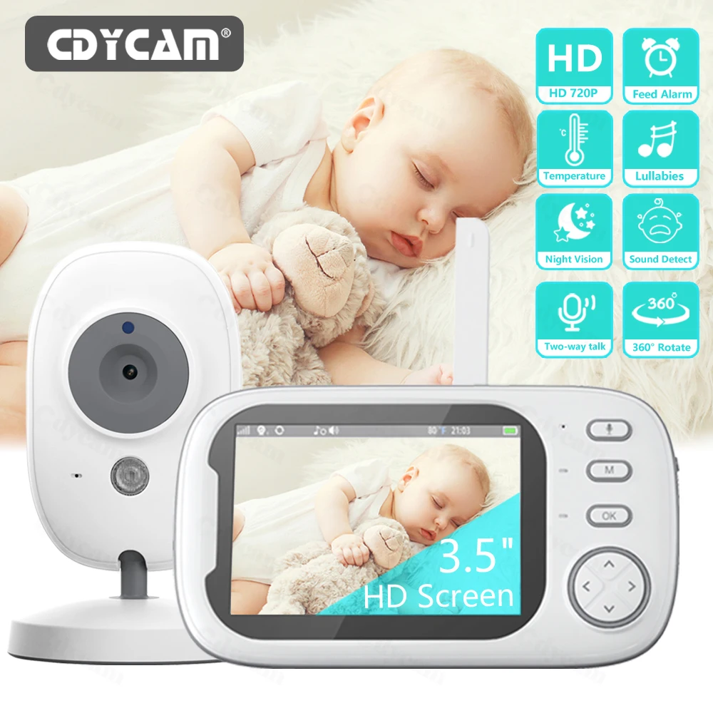 Cdycam New 3.5 inch Wireless Video Baby Monitor Night Vision Temperature Monitor
