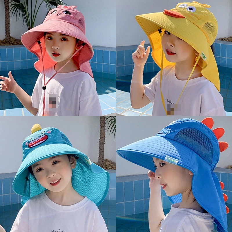 Children Sun Hat Summer Kids Outdoor Neck Ear Cover Anti UV Protection Beach Cap