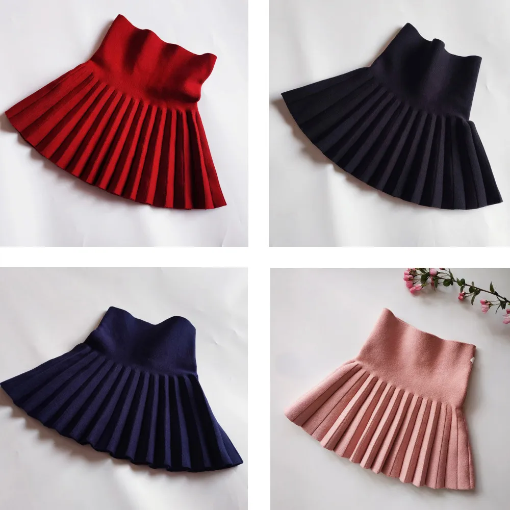 Children's Skirts Autumn/Winter Girls' Skirts Children's Knitted Pleated Short S