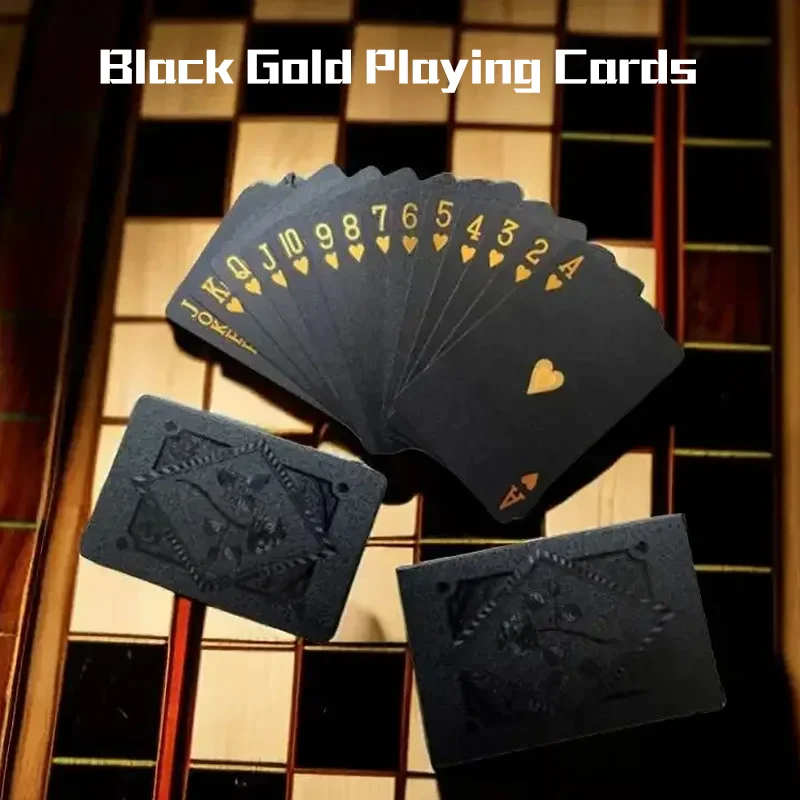 Color Black Gold Playing Card Game Card Group Waterproof Poker Suit Magic Dmagic