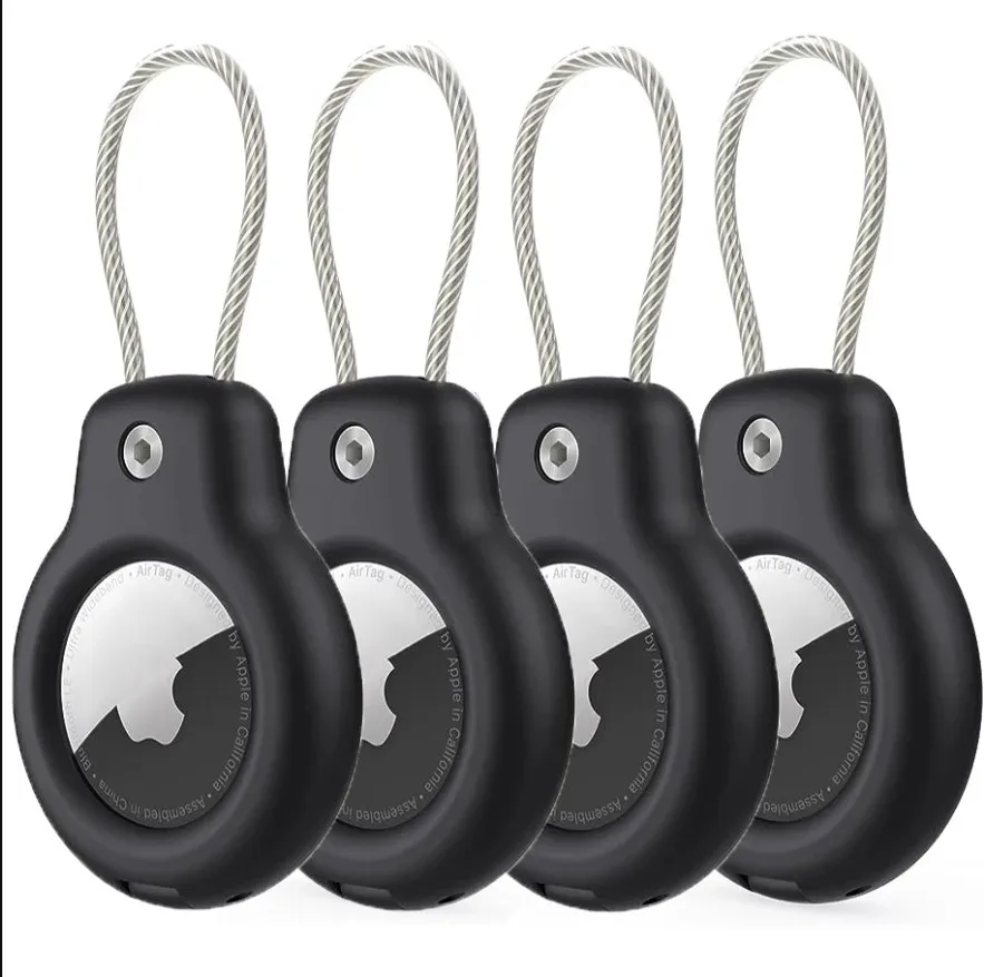 AirTag Secure Holder with Wire Cable Air Tag Lock Case Keychain Key Ring Key Cha