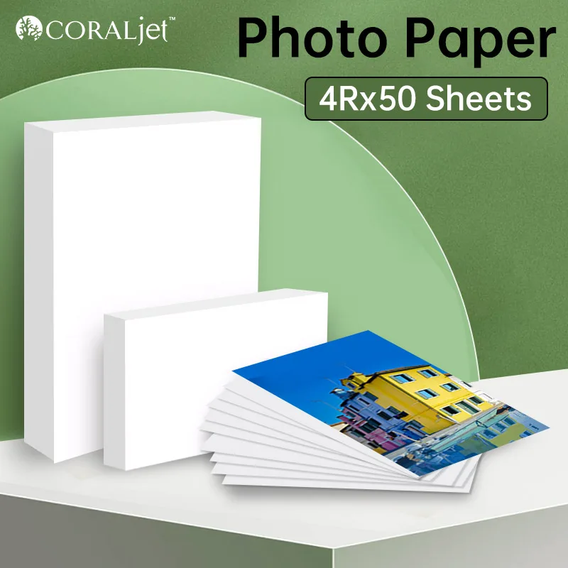 Coraljet 50 Sheets of 4 X 6 Inch(4R) High-Quality Glossy Photo Paper Perfect for