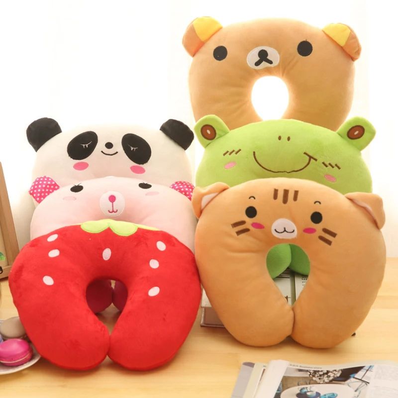 Creative Cute Animal Panda Cat Bear Plush U-shaped Pillow Cervical Spine Neck Tr