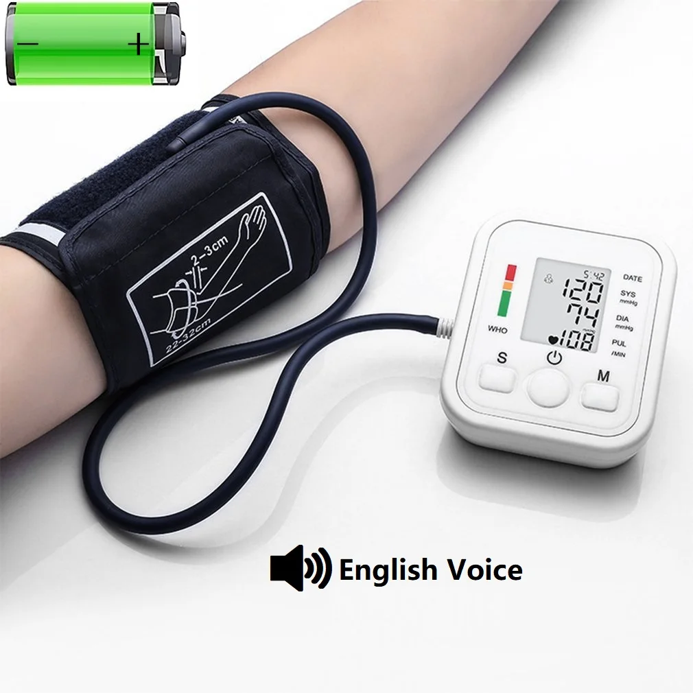Cuff Sphygmomanometer Digital Arm Monitors Pulse Heart Beat Rate Meter Device Me
