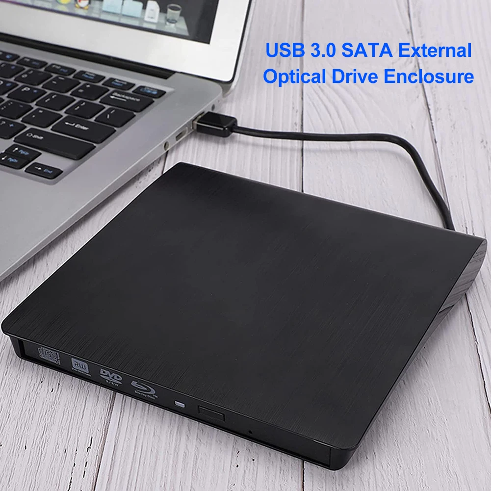 DVD CD-ROM RW Optical Drives Case ABS 5Gbps 12.7mm USB 3.0 SATA External Enclosu