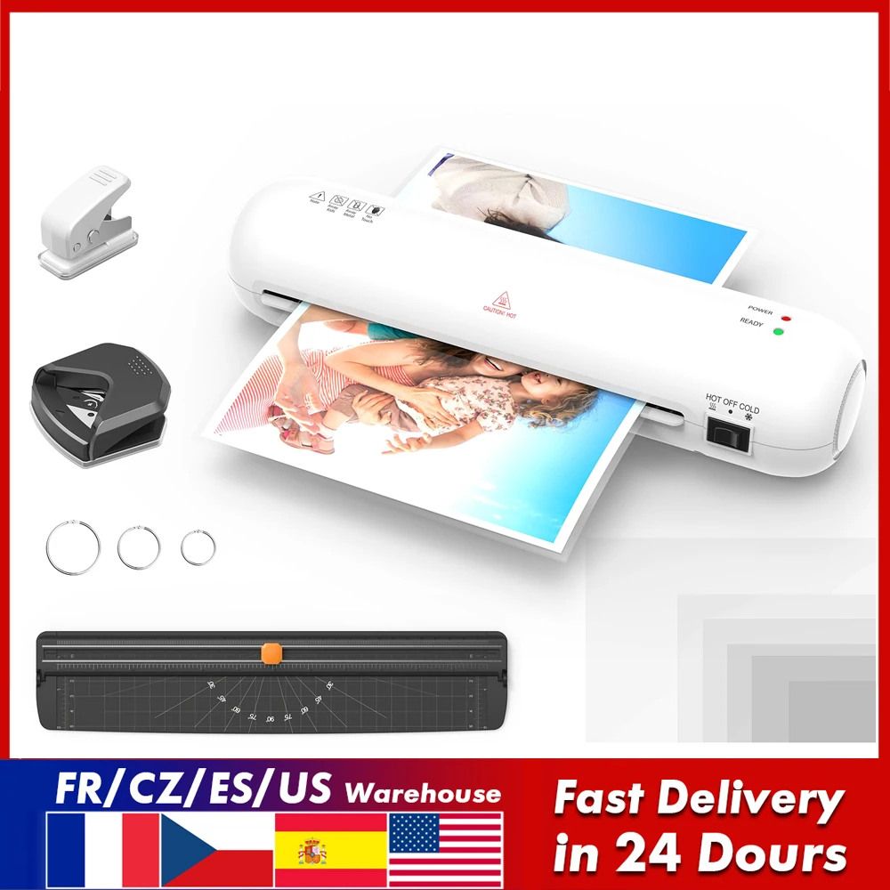 Desktop Laminator Machine Set A4 Size Hot and Cold Lamination 2 Roller System 9 