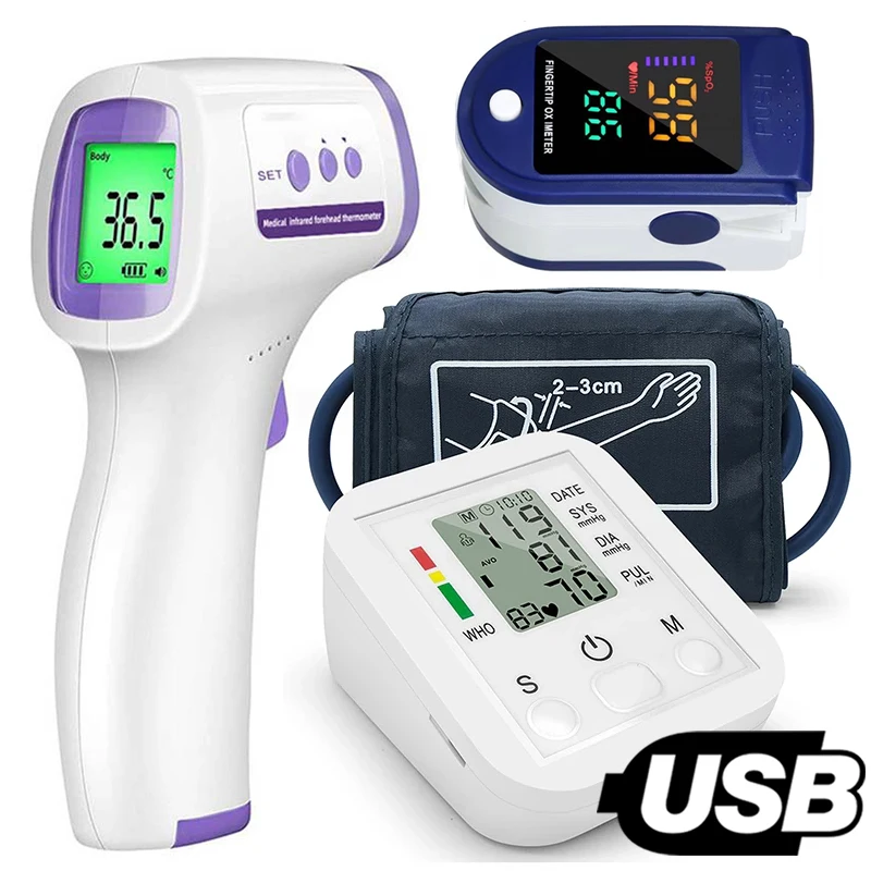 Digital Arm Blood Pressure Meter Cuff Medical Automatic Pressure Tonometer Tensi