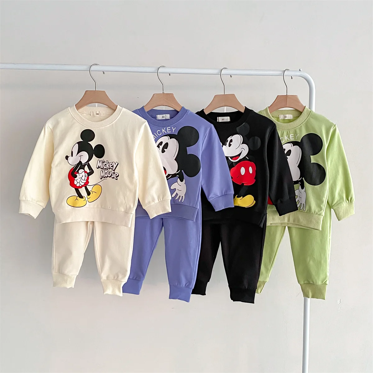 Disney Mickey Children' Tracksuit Cartoon Fashion Loose Baby Girl Boy Long Sleev
