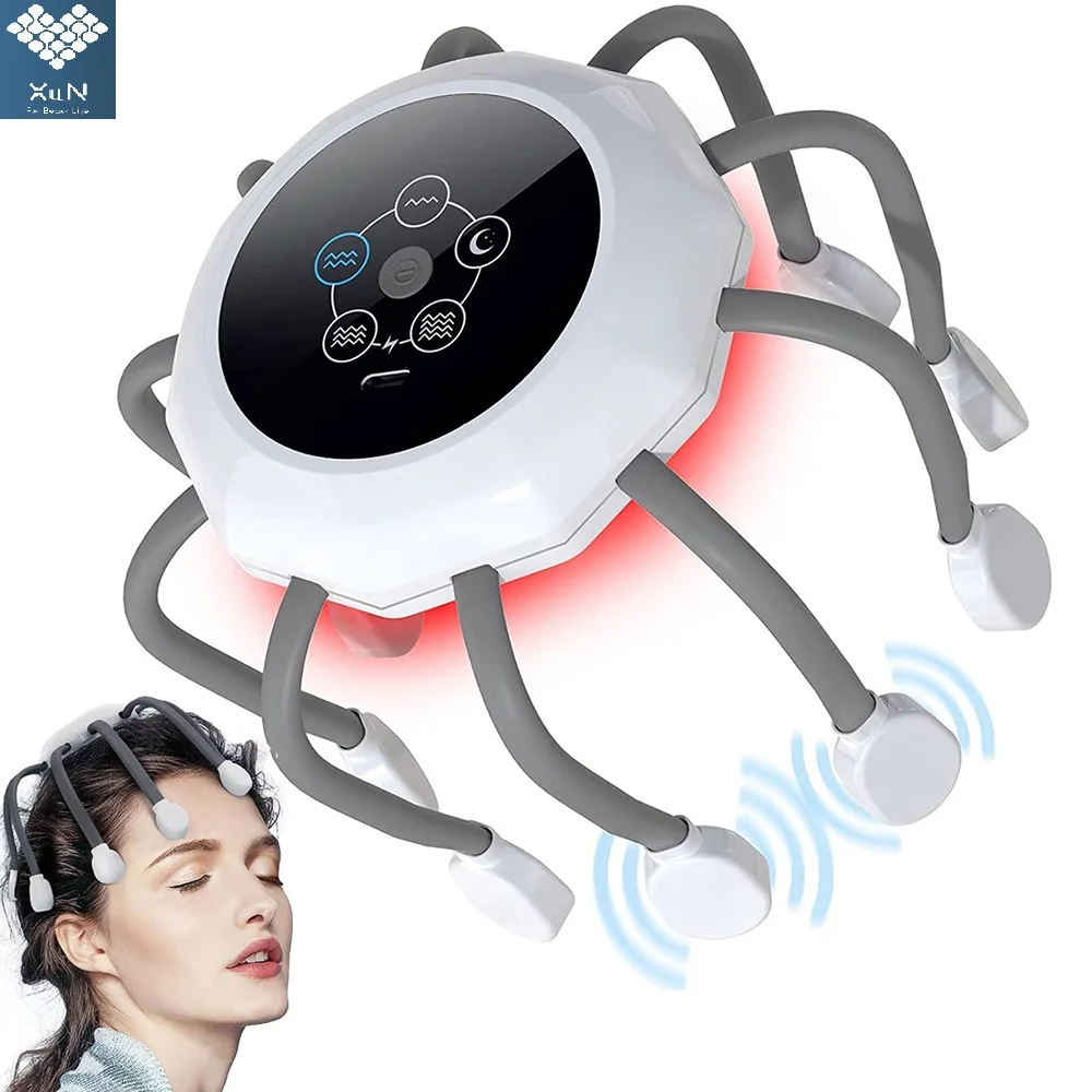 Electric scalp massager head massager red light vibrator octopus head scratcher 
