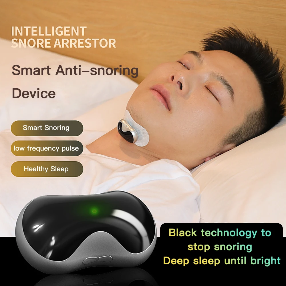 Electric Smart Snoring Stopper EMS Pulse Anti Snoring Device Effective Solution 