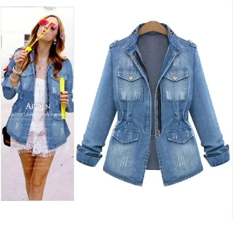 Europe and The United States Wish Ladies Denim Jacket Skinny Denim Jacket Women