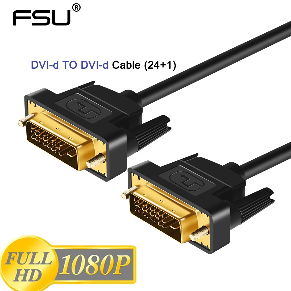 FSU High Speed DVI Cable 1M,1.8M,2M,3M Gold Plated Plug Male-Male DVI TO DVI kab