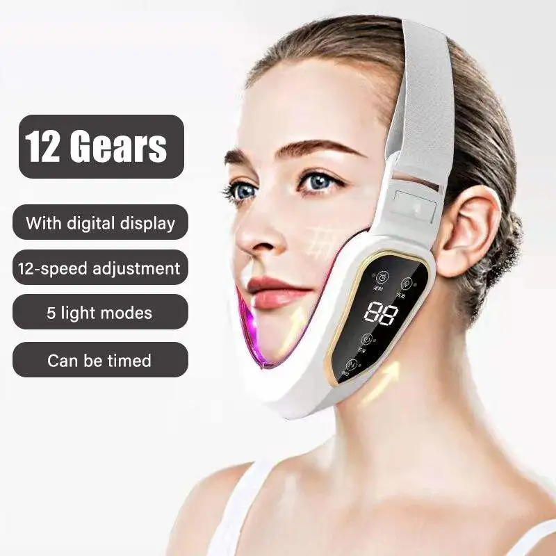 Facial Lifting Device LED Photon Therapy Facial Slimming Vibration Massager Faci