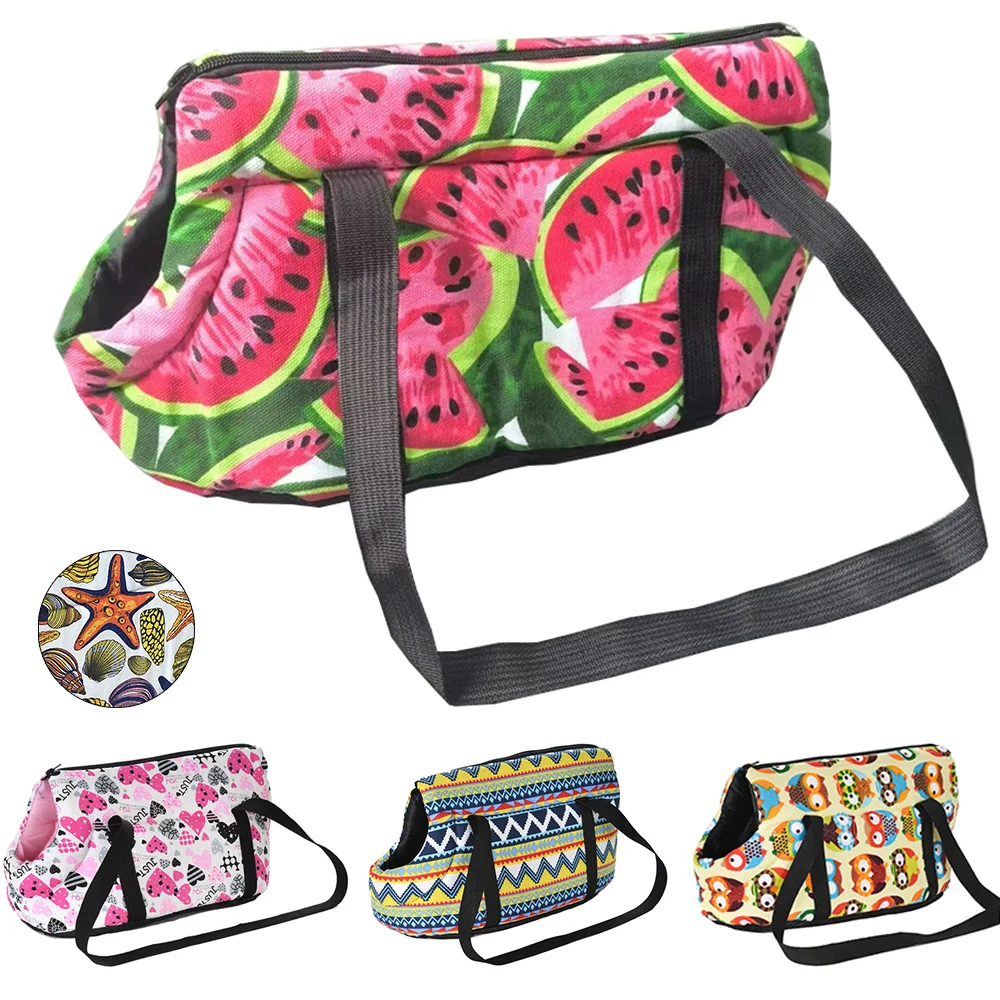 Fashion Pet Dog Backpack Bag Hiking Windproof Cozy Puppy Print Carrier for Small