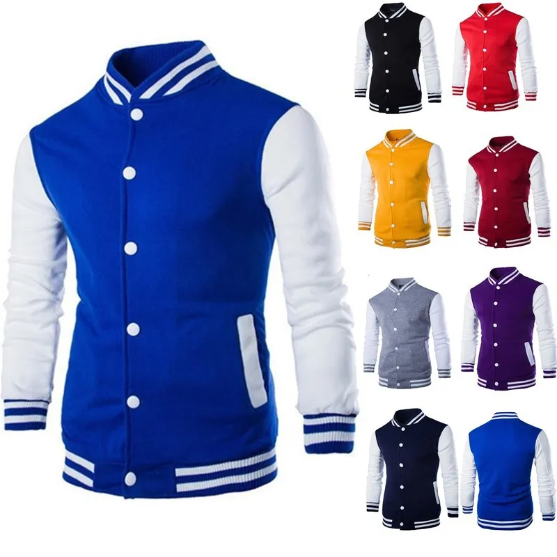 Fashion Slim Fit Baseball Men's Coat Personalized Casual Sports Male Jacket New 