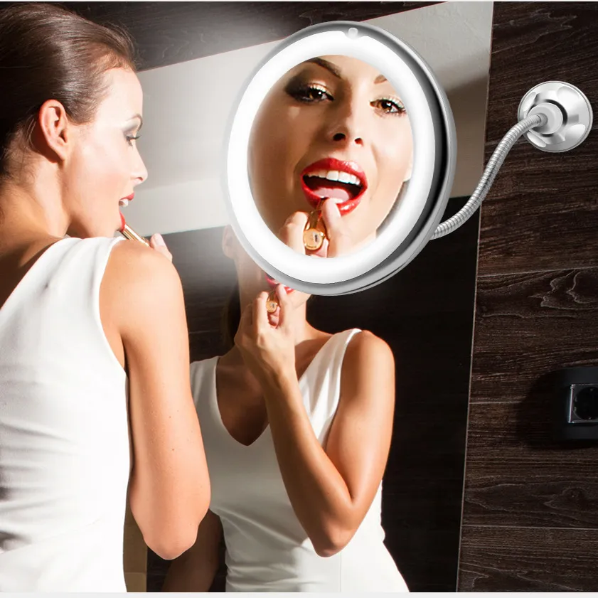 10x Magnifying LED Lighted Makeup Mirror, Bathroom Magnification Vanity Mirror w