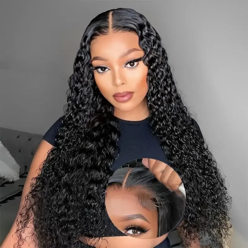 Glueless 5x5 Ready to Wear Deep Wave HD Lace Clousure Wig Human Hair Pre Plucked