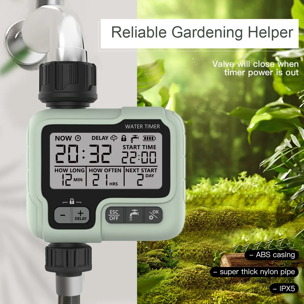HCT-322 Automatic Water Timer Garden Digital Irrigation Machine Intelligent Spri