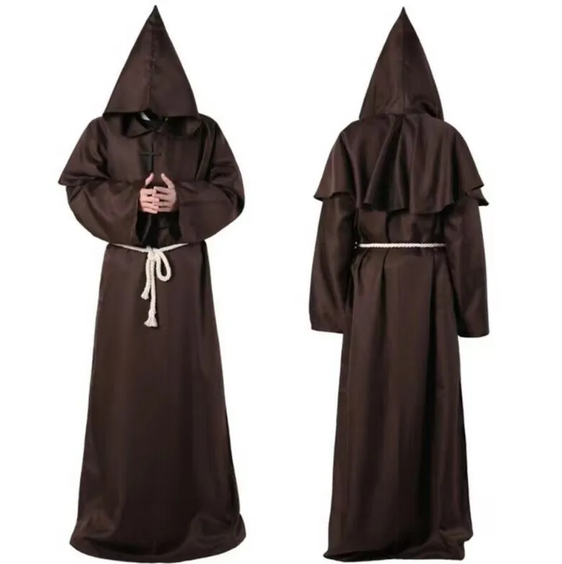 Halloween Cos Costume Ancient Costume Medieval Monk Clothing Monk Robe Wizard Cl