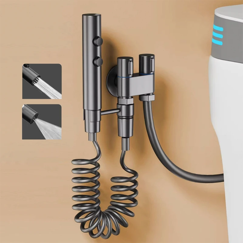 Handheld Bidet Sprayer Set Dual Mode Stainless Steel Spray Gun Shower Handheld T