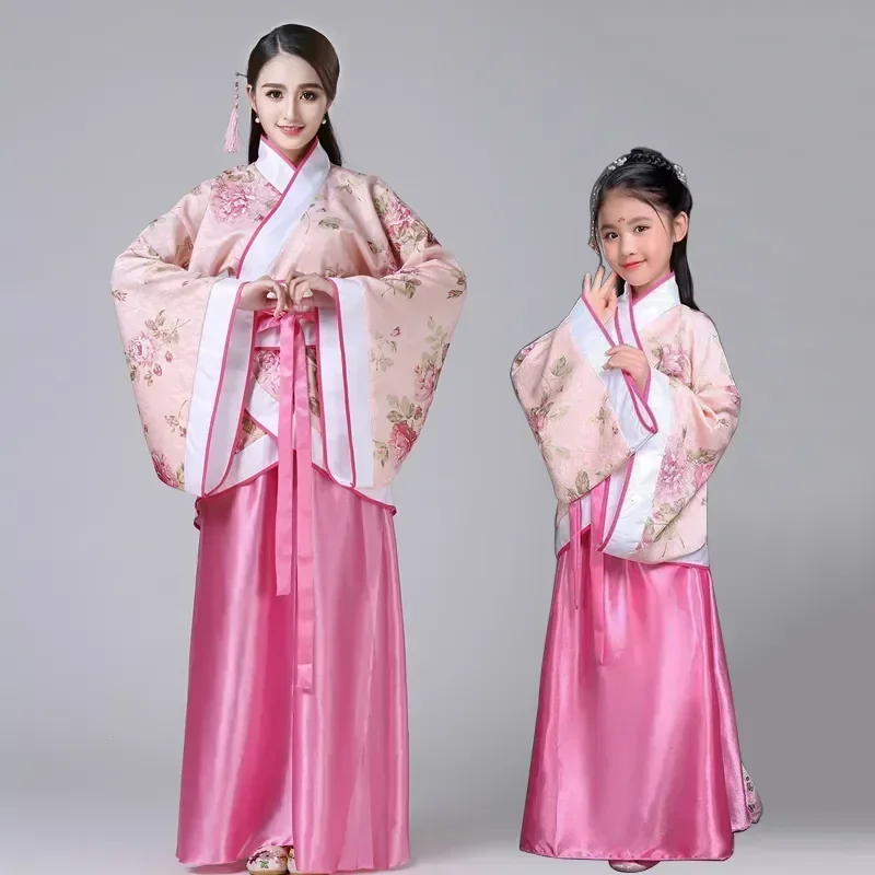 Hanfu Children 2024 Chinese Costume Kids Flower Girl Dresses Traditonal Stage We