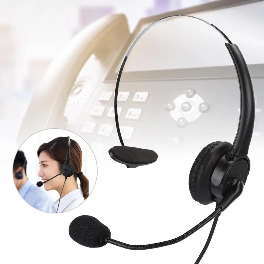 Headset Telephone Monaural Headset Landline Phone Headphone with Microphone for 