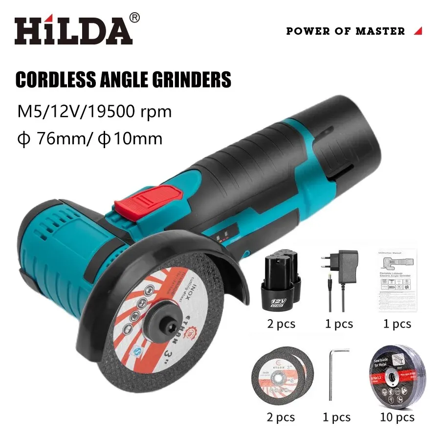12V/3 Inch Lithium Electric Angle Grinder Mini Small Household Handheld Cutting 