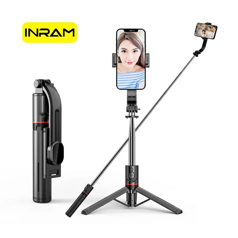 INRAM-L13 Extended Version Wireless Bluetooth Selfie Stick Foldable Tripod with 