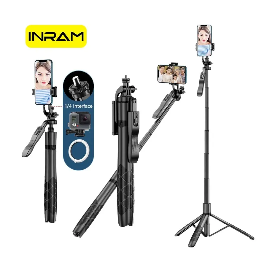 INRAM-L16 Wireless Selfie Stick Tripod Stand Foldable Monopod For Gopro Action C