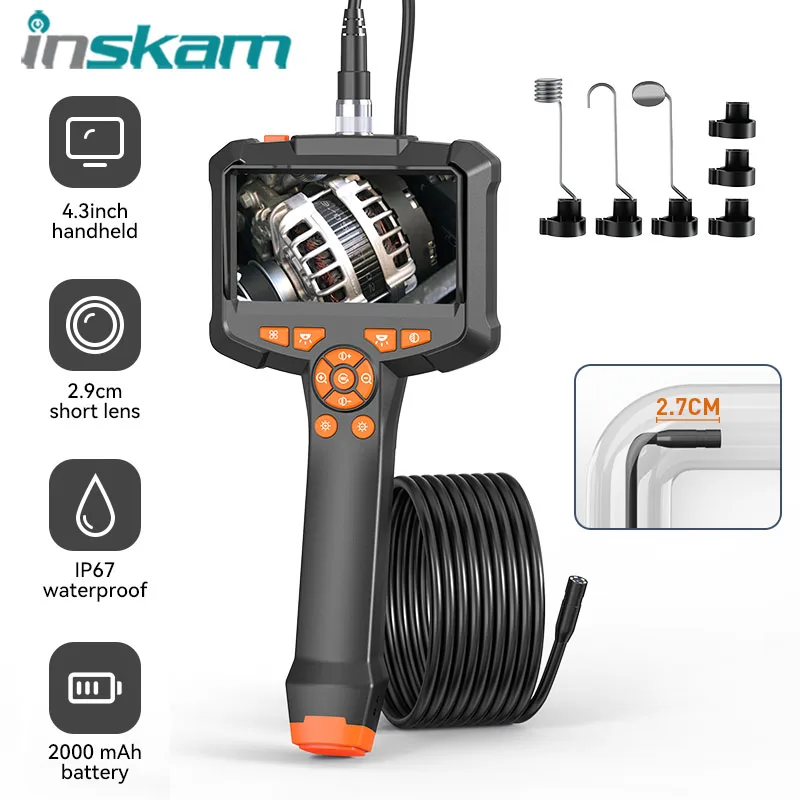 INSKAM 4.3 Inch IPS Screen Industrial Endoscope Camera HD1080P Single Lens Pipe 