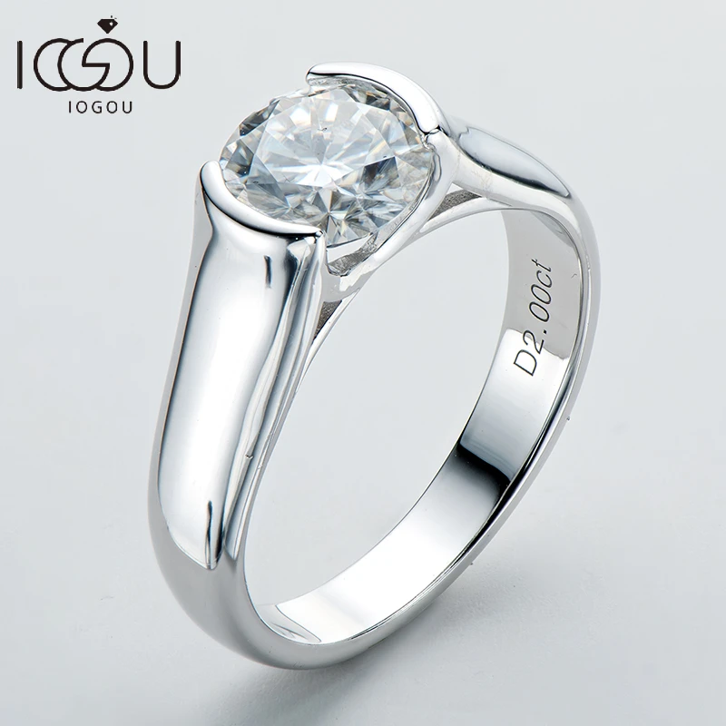 IOGOU 2ct Moissanite Diamond Solitiare Engagement Rings For Women 100% 925 Sterl