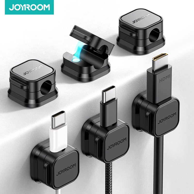 Joyroom Magnetic Cable Clips Cable Smooth Adjustable Cord Holder Under Desk Cabl