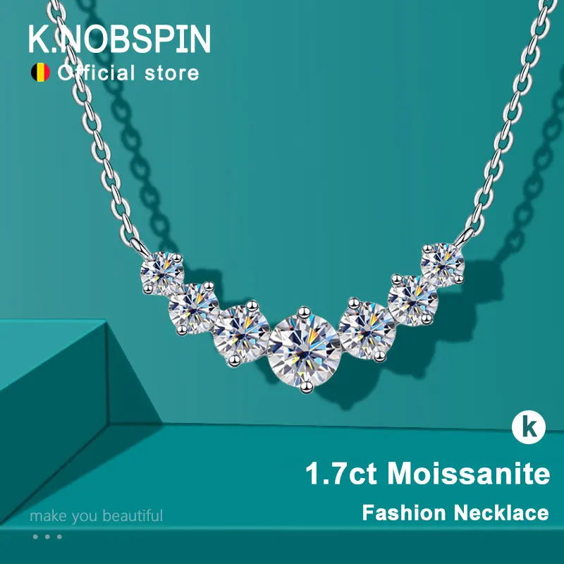 K.NOBSPIN Moissanite Necklace for Woman Wedding Fine Jewely with Certificates 92