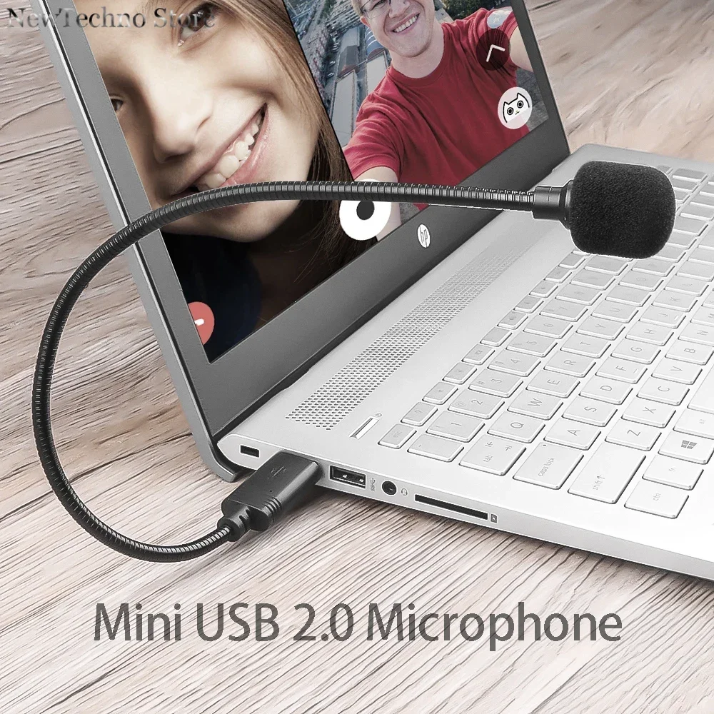 2.0 Microphone Portable Adjustable MIC Mini Anti-Noise Audio Adapter for Laptop/