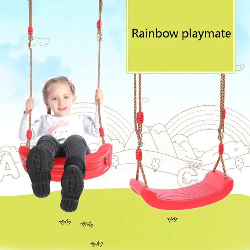 Kids Swing Flying Garden Swing Kids Hanging Seat Toys with Height Adjustable Rop