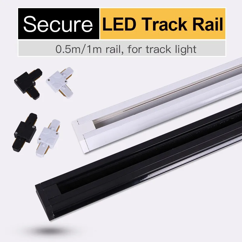 LED Track Light Rail 0.5M 1M Aluminum 2 Wire Electrified Rails With Spots Led Tr
