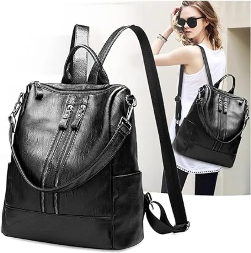 Leather Backpack Female Travel Bag Wild Large Womens Fashion Bag Leather Waterpr