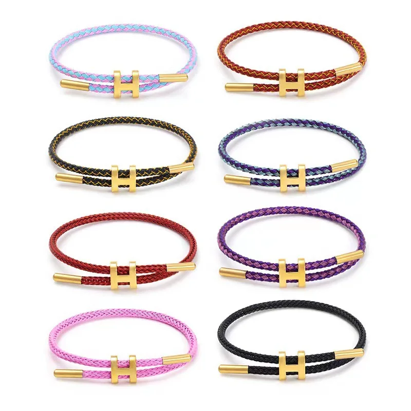 Luxury Multicolor Charm Adjustable Bracelet Fashion No Fade Stainless Steel Wire